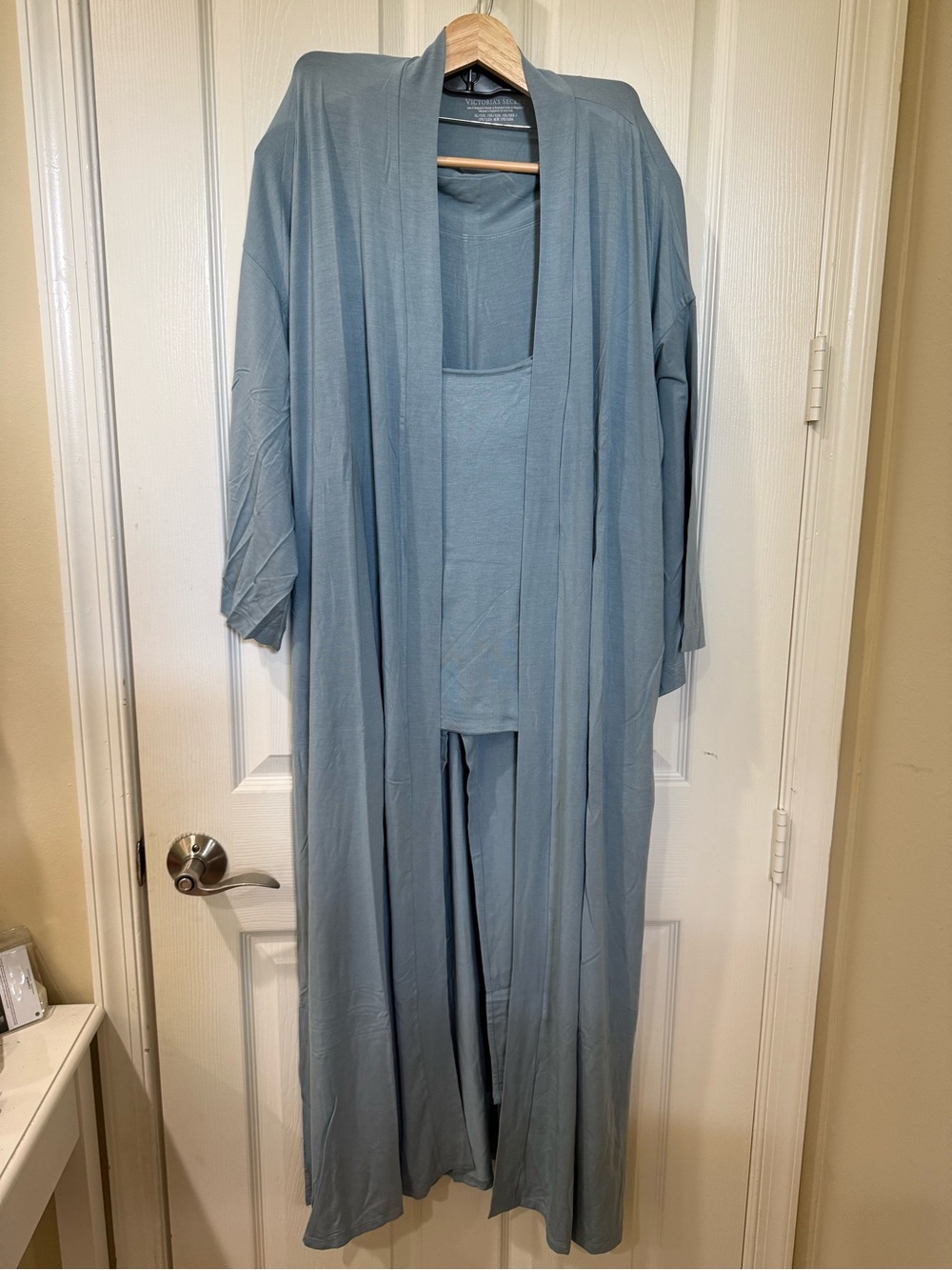 Modal Soft Long Pajama Set
Women's Light Blue Lounge Robe Set - Brand: